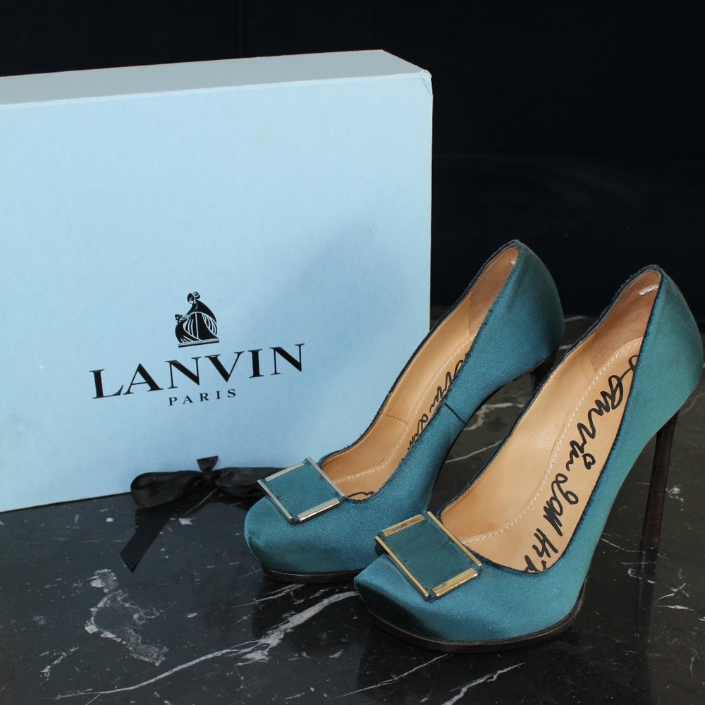 Lanvin Paris Teal Heels